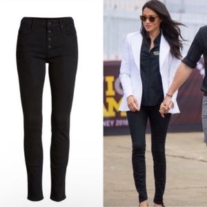 MOTHER The Pixie Black Denim Button Fly High Rise Jean Size 26